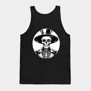 Gentleman halloween skeleton in top hat Tank Top